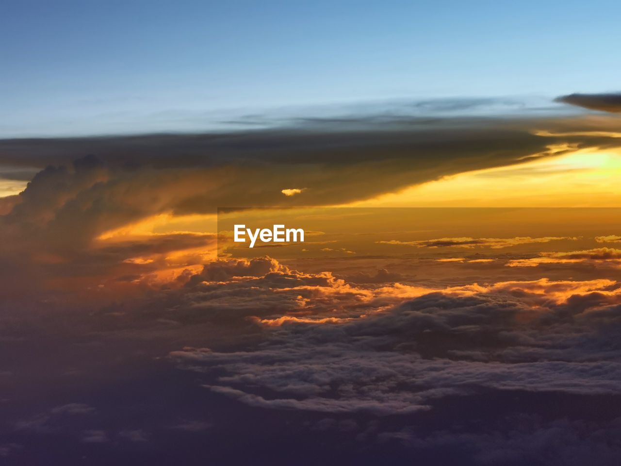 Aerial view of cloudscape during sunset