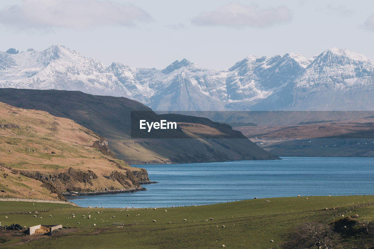 Scenic view of mountains against sky