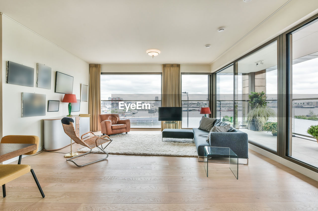 Empty chairs and tables at home