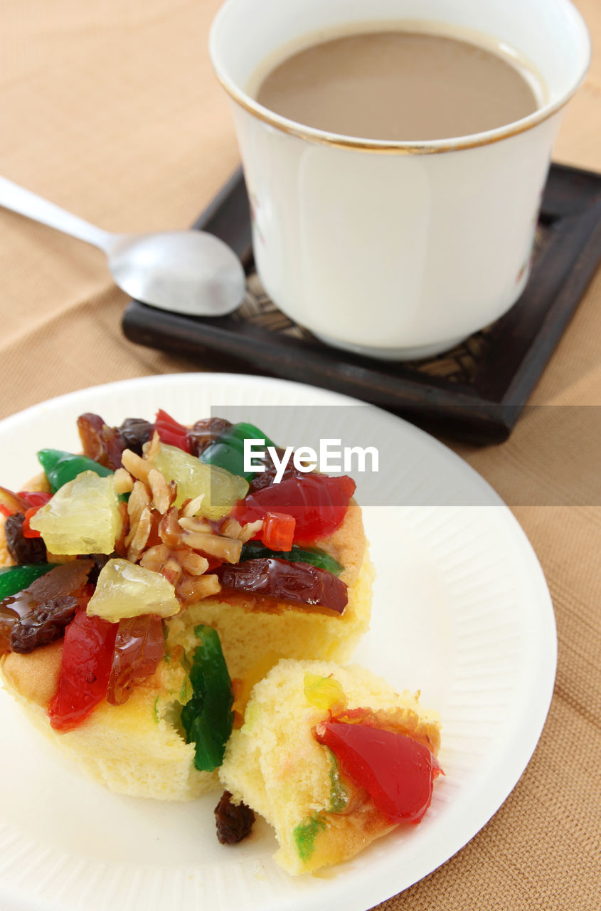 CLOSE-UP OF BREAKFAST SERVED ON PLATE