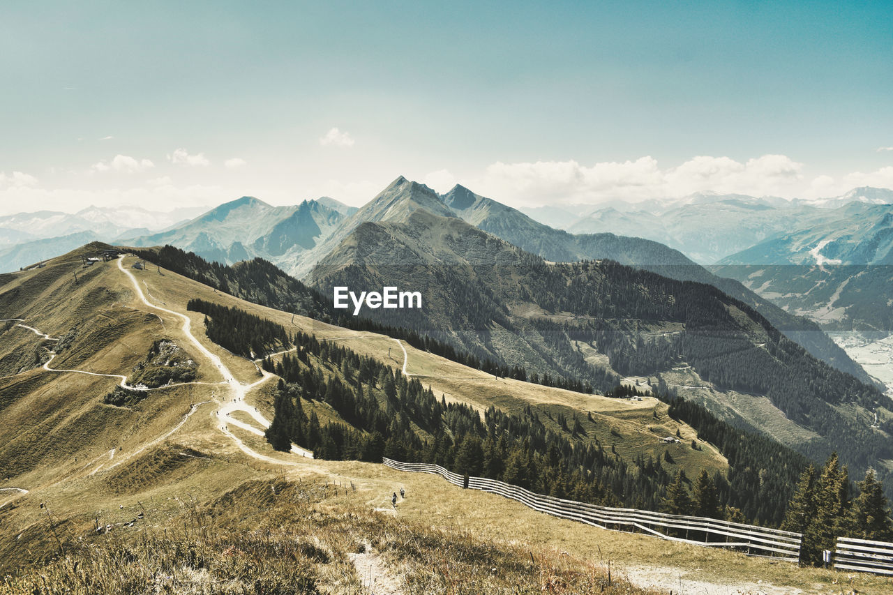 Scenic view of mountains against sky