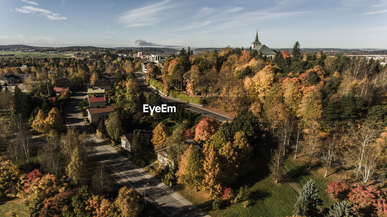 High angle view of salo cityscape