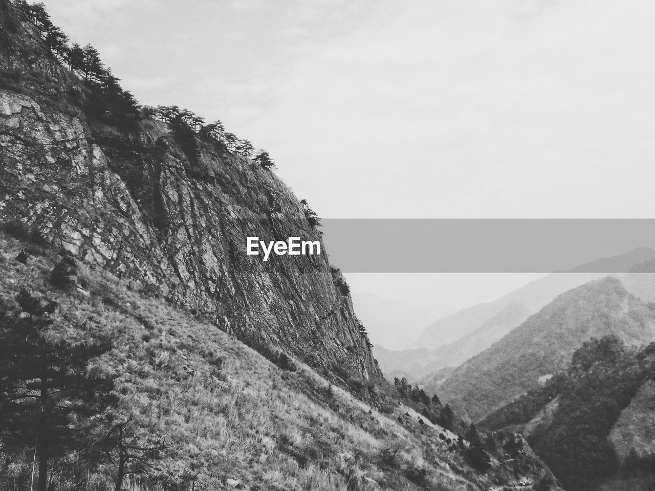 Scenic view of mountains against clear sky