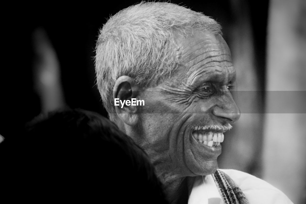 portrait, adult, black and white, senior adult, emotion, monochrome, headshot, men, monochrome photography, smiling, happiness, one person, black, person, human face, lifestyles, seniors, gray hair, wrinkled, mature adult, laughing, cheerful, human head, looking, close-up, wrinkle, focus on foreground