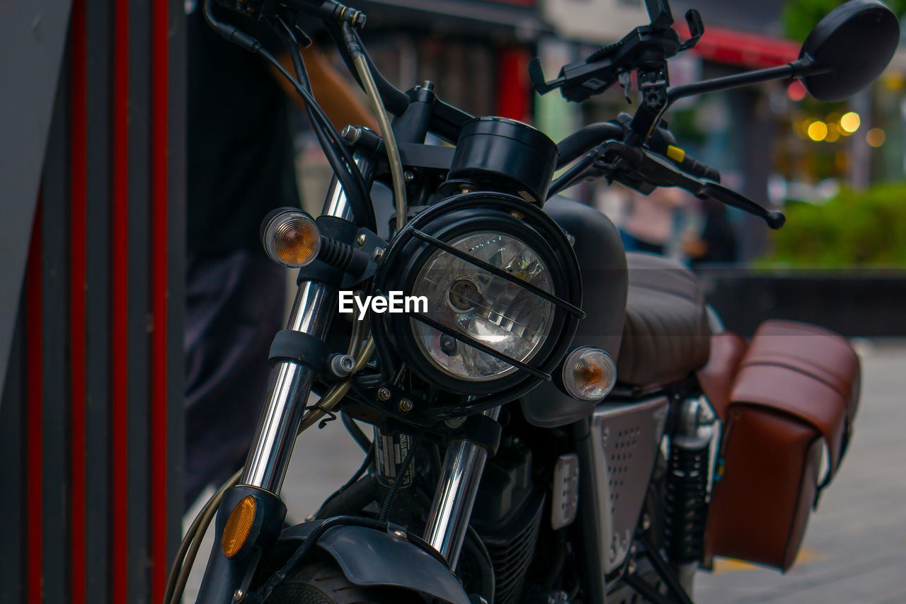 Motorcycle parked on street