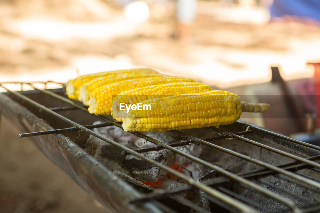Grilled corn. vegetables grilled corn on the hot stove.