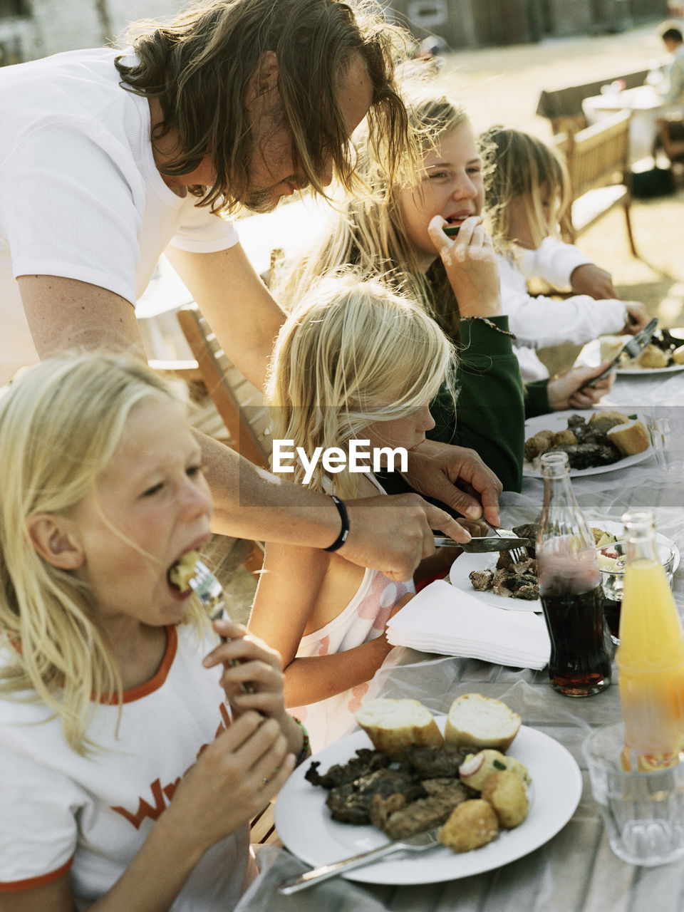 Family eating outdoor