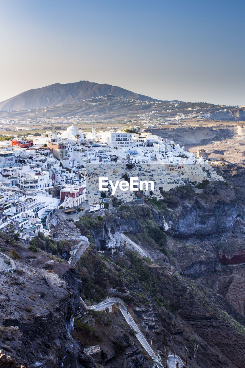 High angle view of townscape against sky