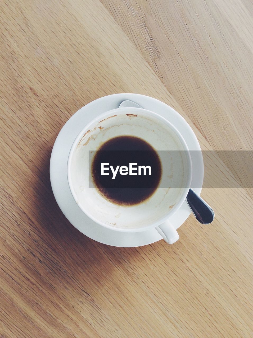 Close-up overhead view of tea on wooden table