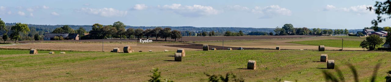 Agriculture Countryside Field Hay Hay Bales Nature No People Outdoors Panorama Scenics Sunny Sweden