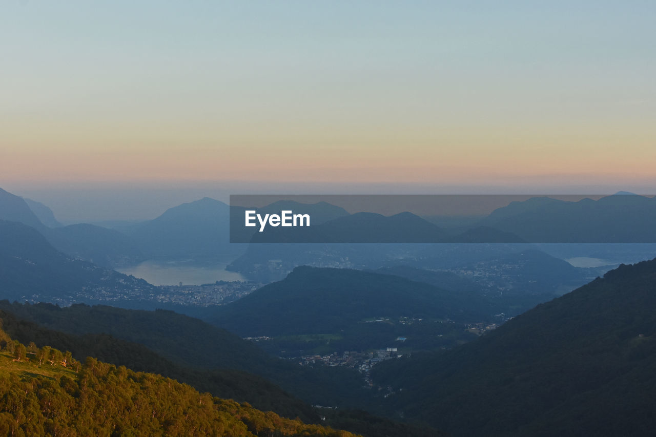 Mountain ranges with sky in background