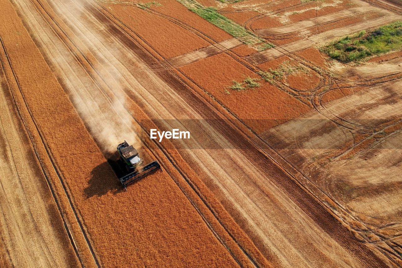 Tractor on agricultural field