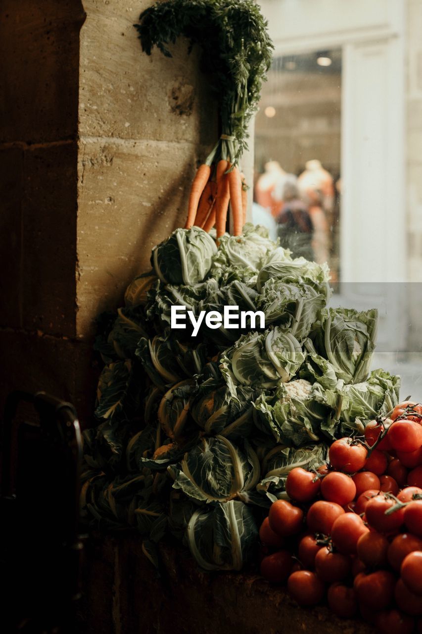 Vegetables in store for sale