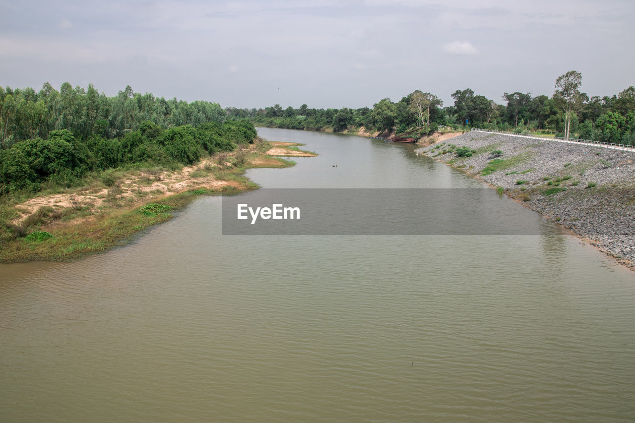 SCENIC VIEW OF RIVER BY TREES AGAINST SKY