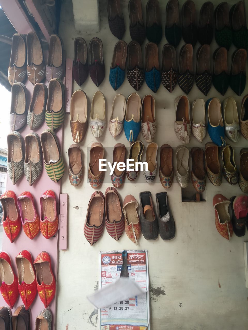 HIGH ANGLE VIEW OF MULTI COLORED MARKET STALL