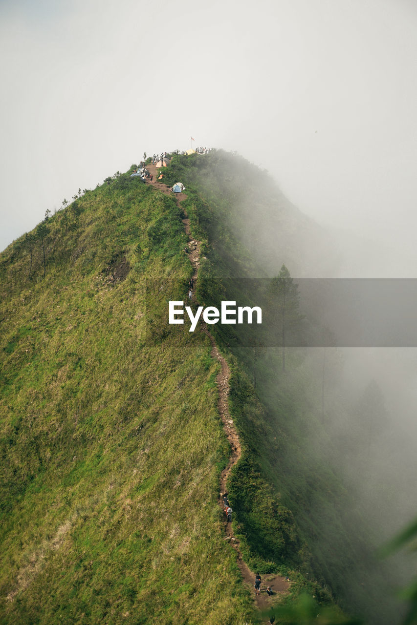 Scenic view of land against sky