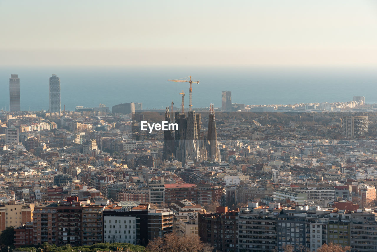 Admire the stunning aerial view of barcelona's skyline from above