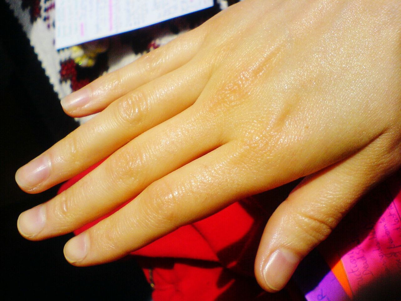 Close-up of cropped woman hand