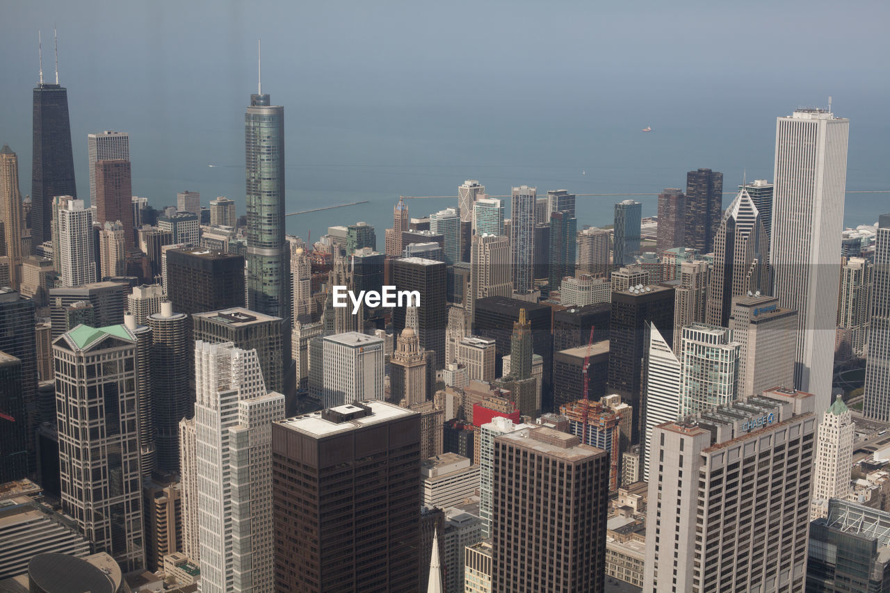 Aerial view of buildings in city