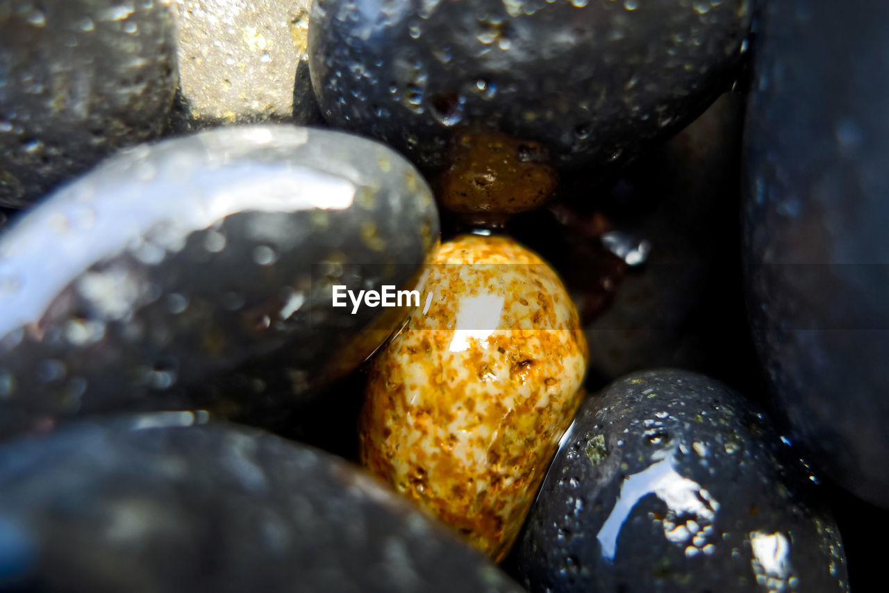 Full frame shot of wet stones