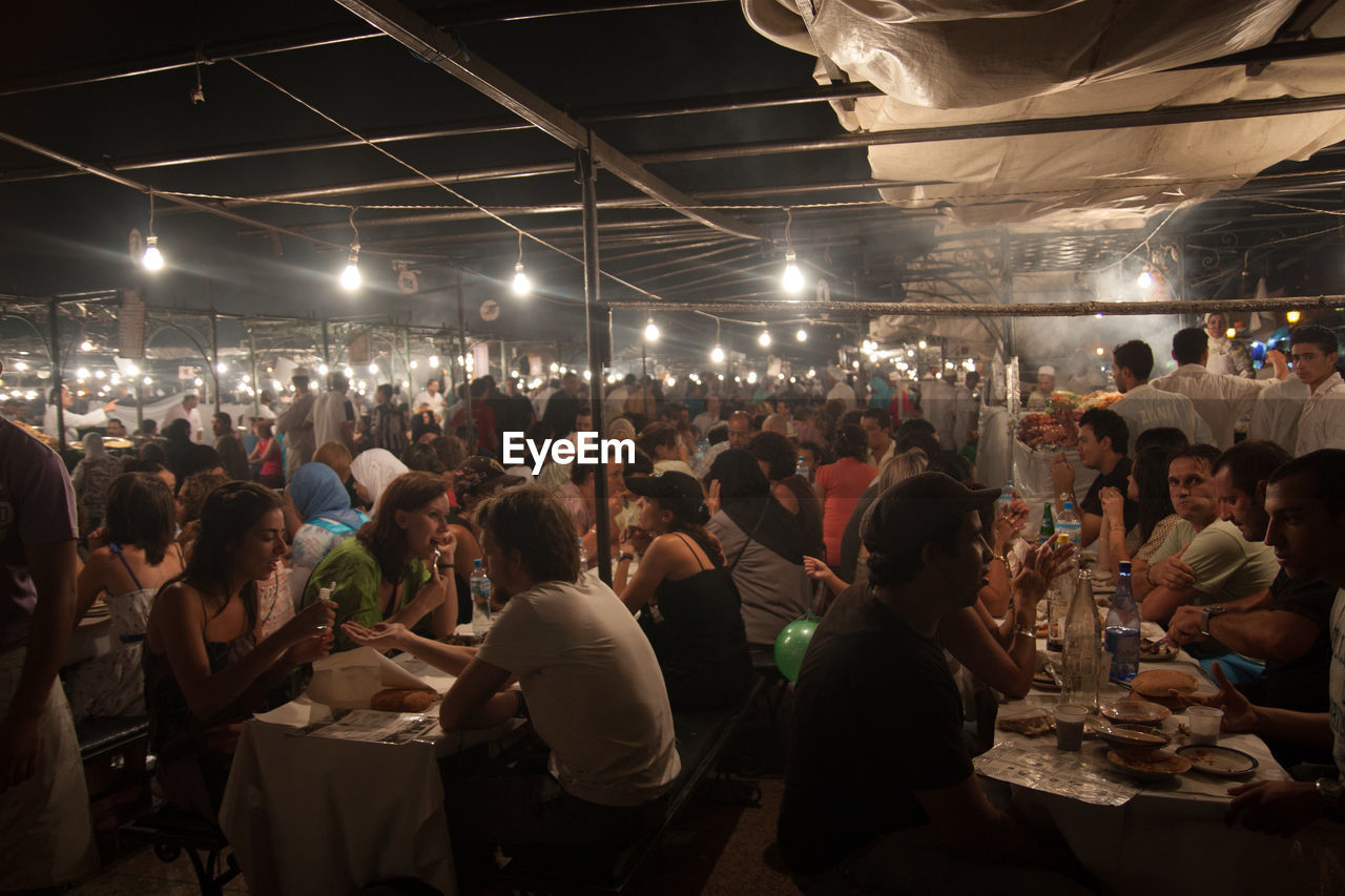 Tourists at a restaurant