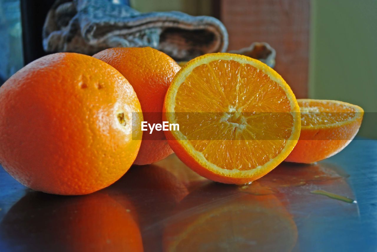 Oranges on table at home