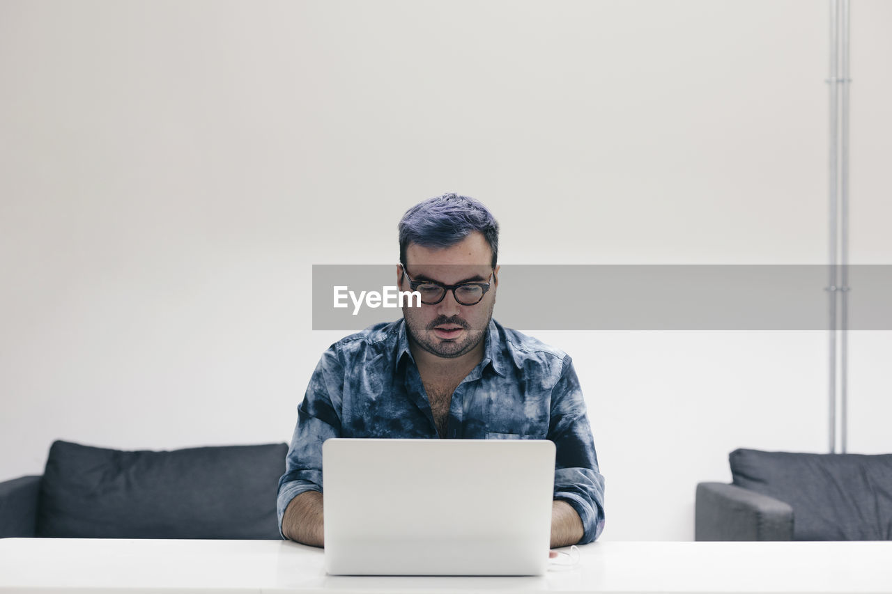 Man working with laptop