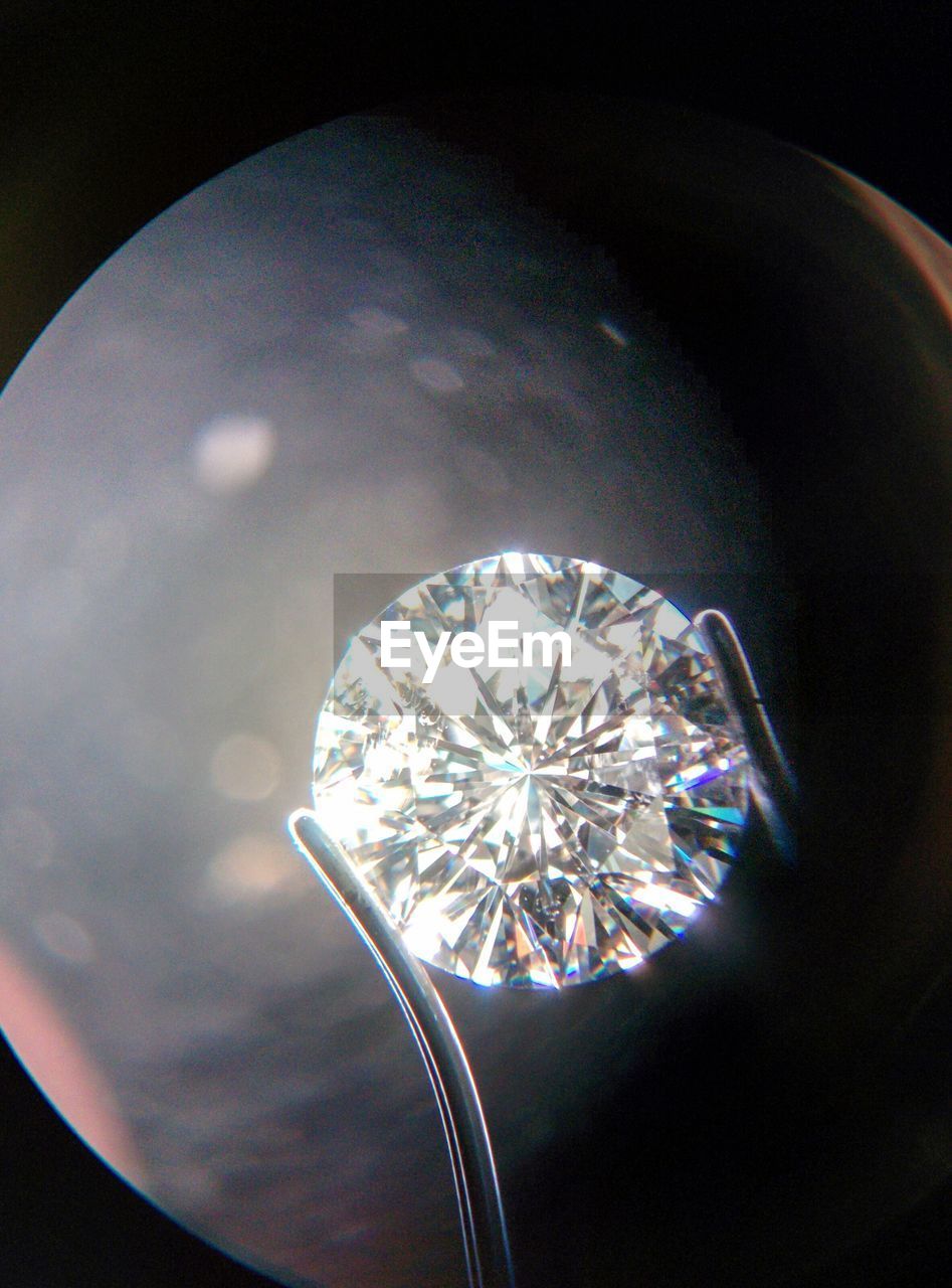 Close-up of diamond seen from microscope