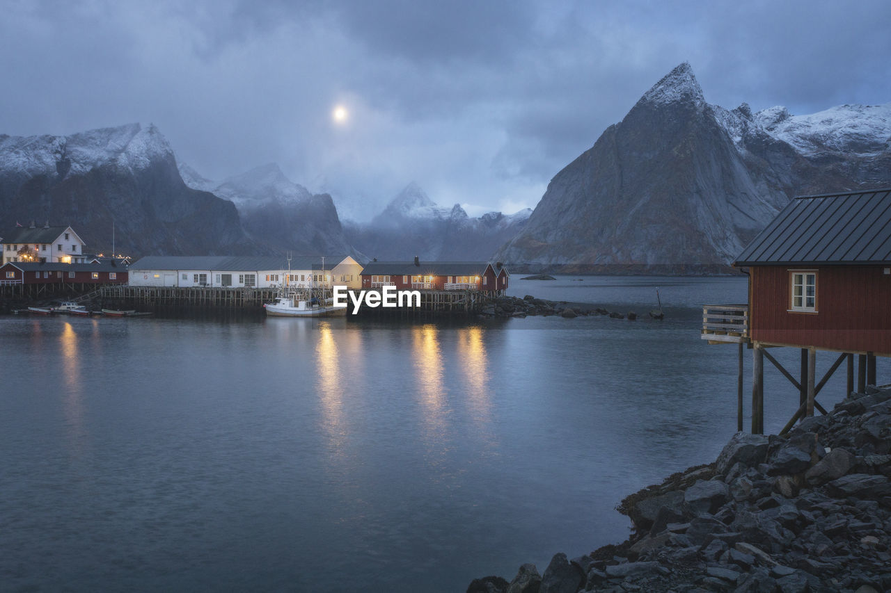 Surroundings of the typical norwegian village of hamnøy