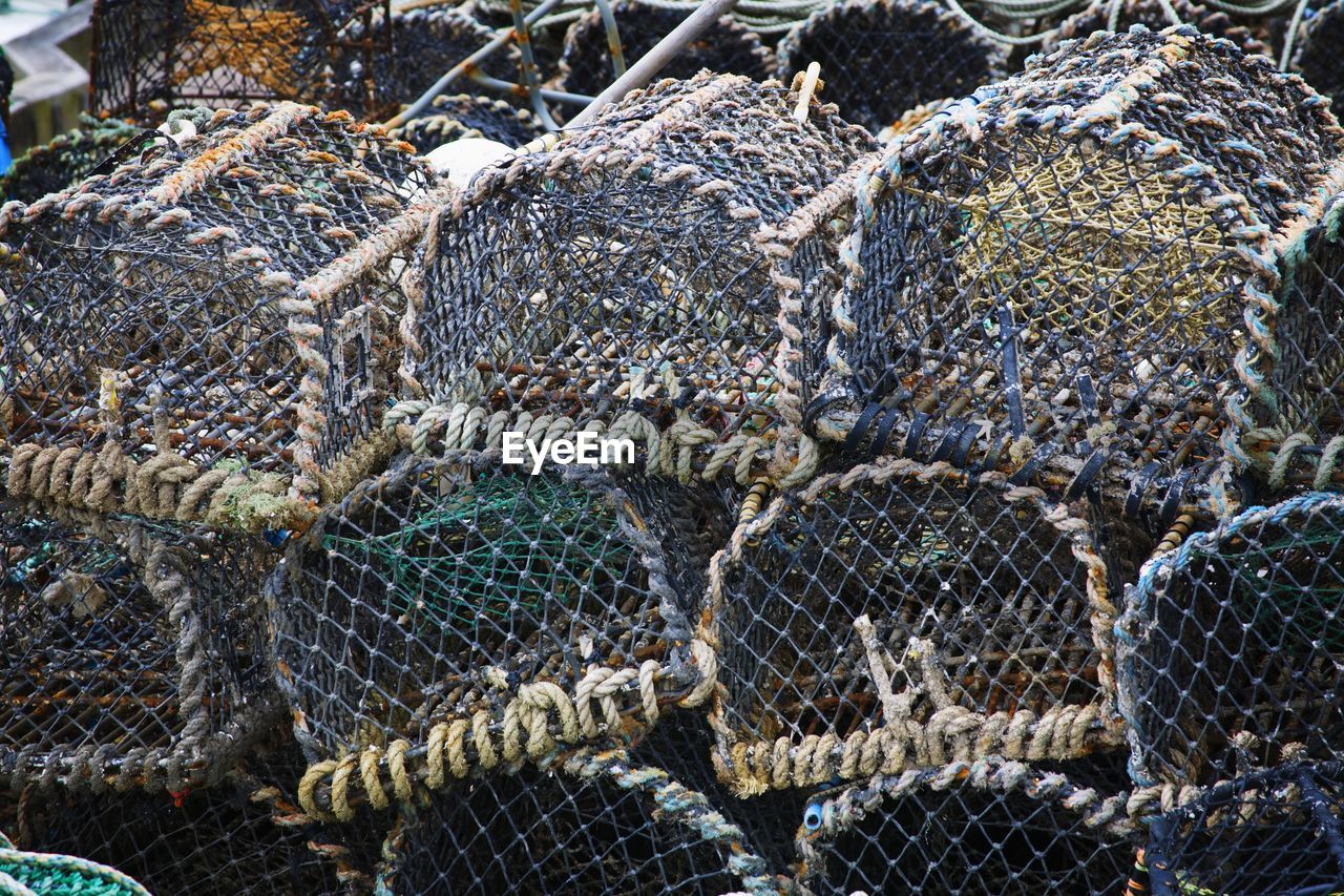 Full frame shot of fishing nets