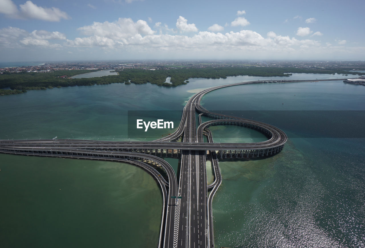 HIGH ANGLE VIEW OF BRIDGE AGAINST SKY