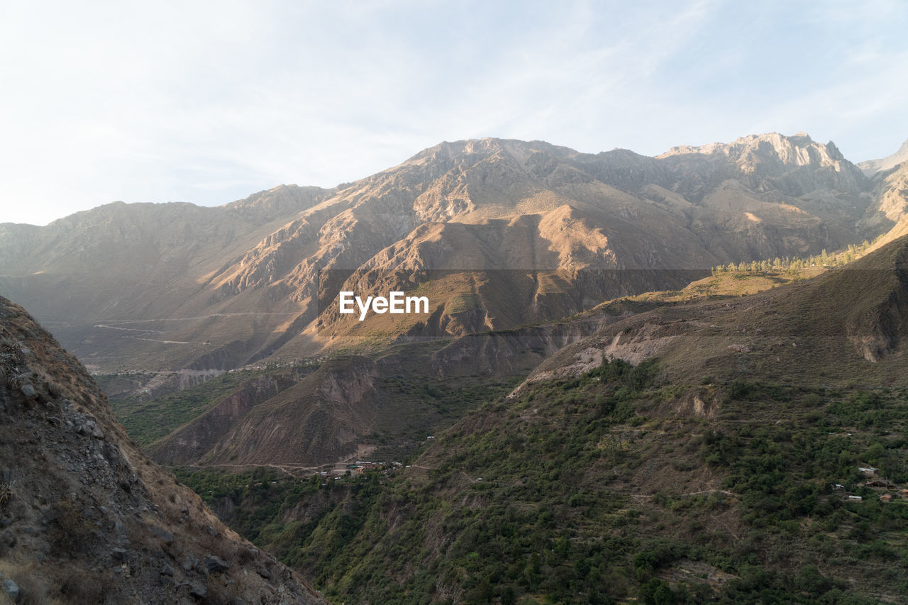 Scenic view of mountains against sky