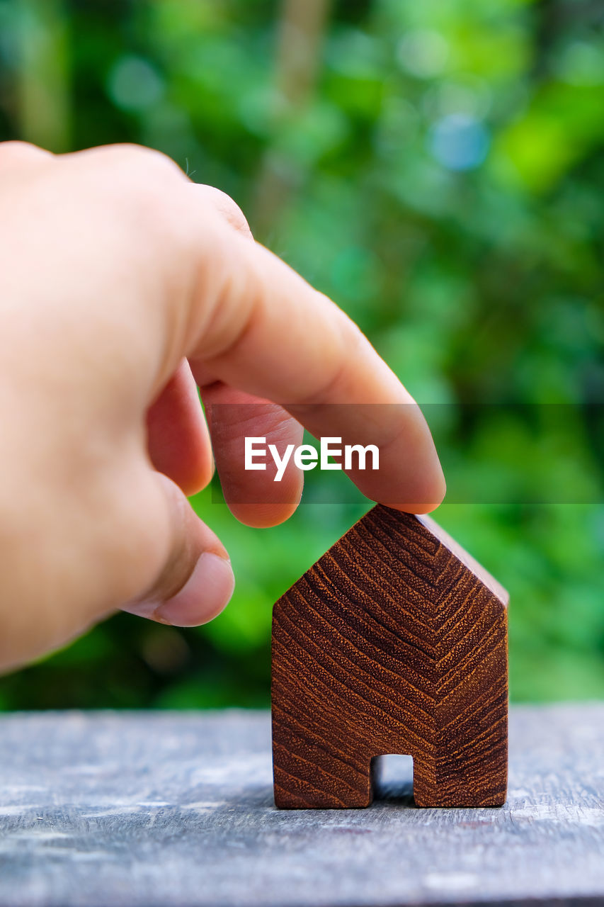 hand, one person, green, close-up, finger, childhood, holding, child, day, wood, adult, selective focus, outdoors, tree