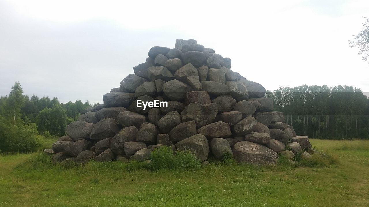 STONES ON GRASS