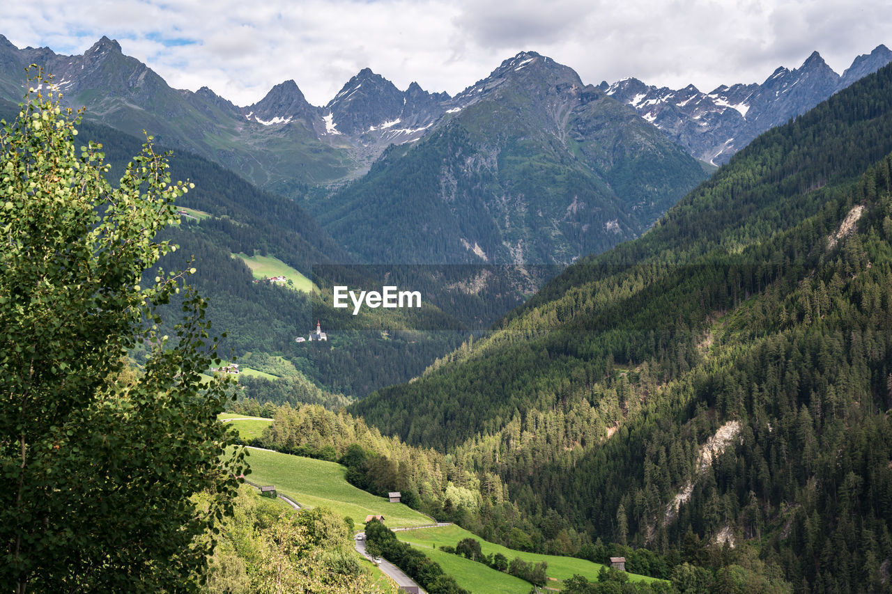 Scenic view of mountains against sky