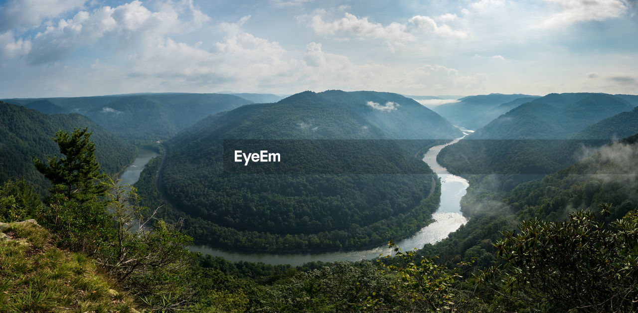 Scenic view of mountains against sky