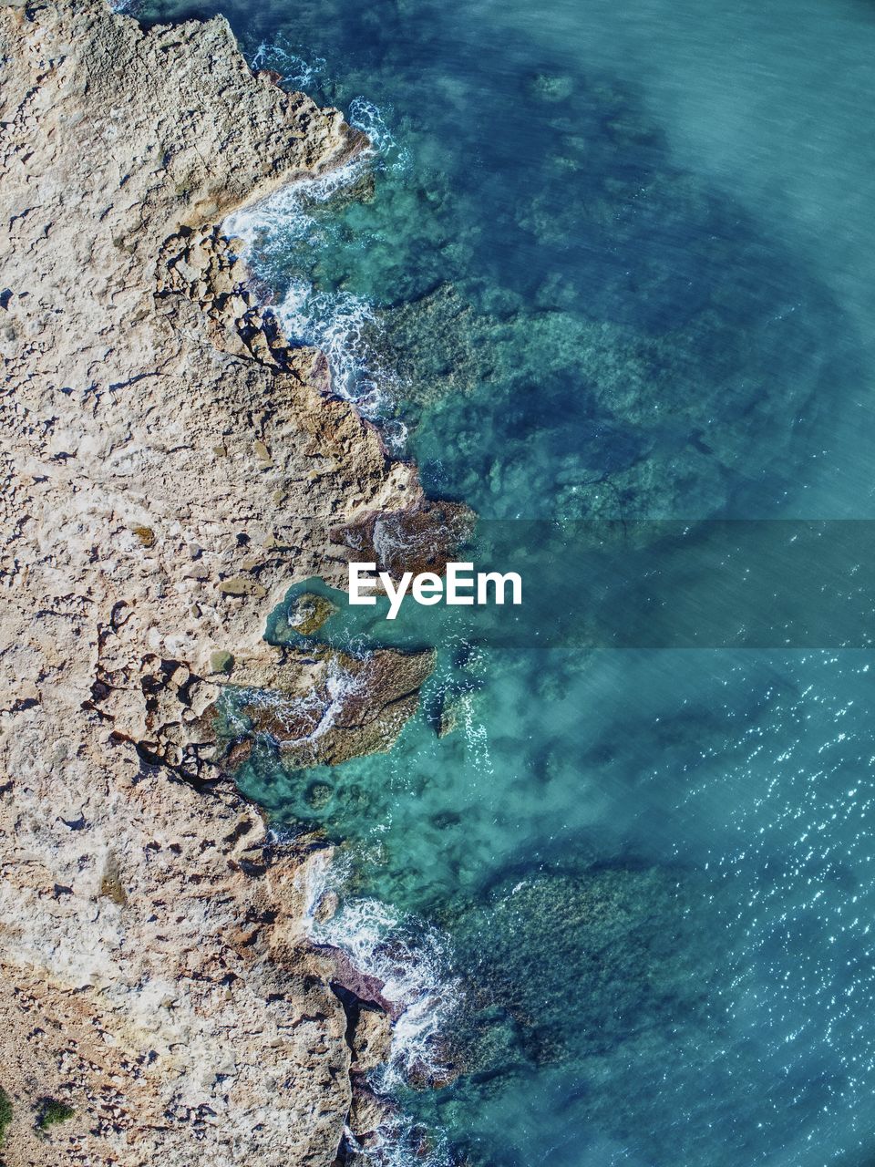 High angle view of beach