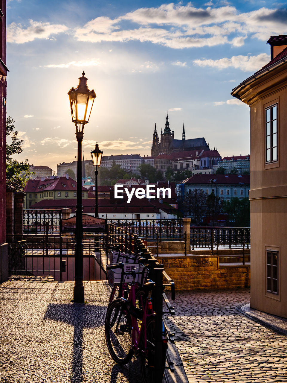 BICYCLES ON STREET IN CITY