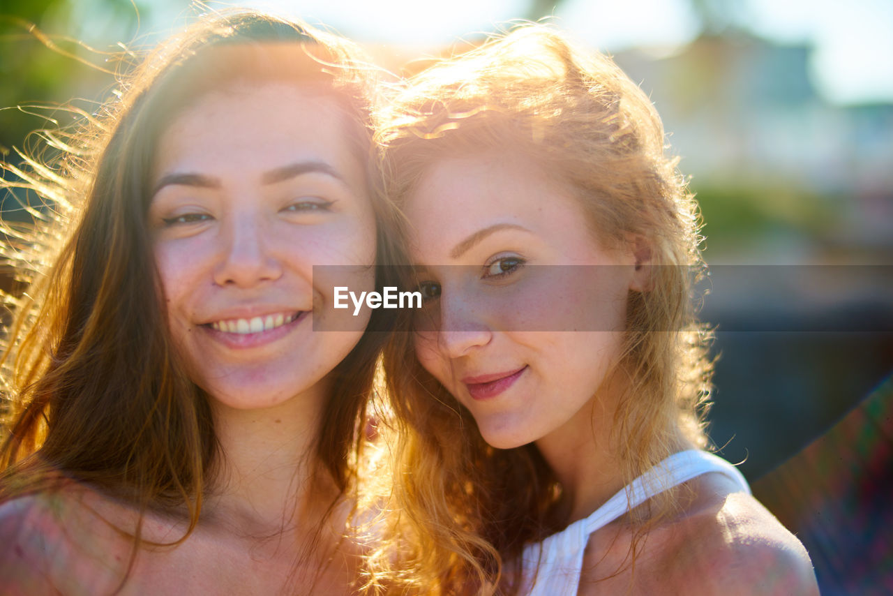 Portrait of smiling young women