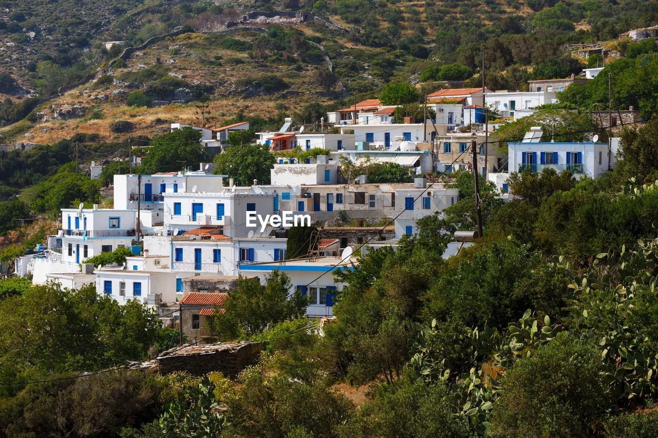 Chrysomilia village on fourni island, greece.