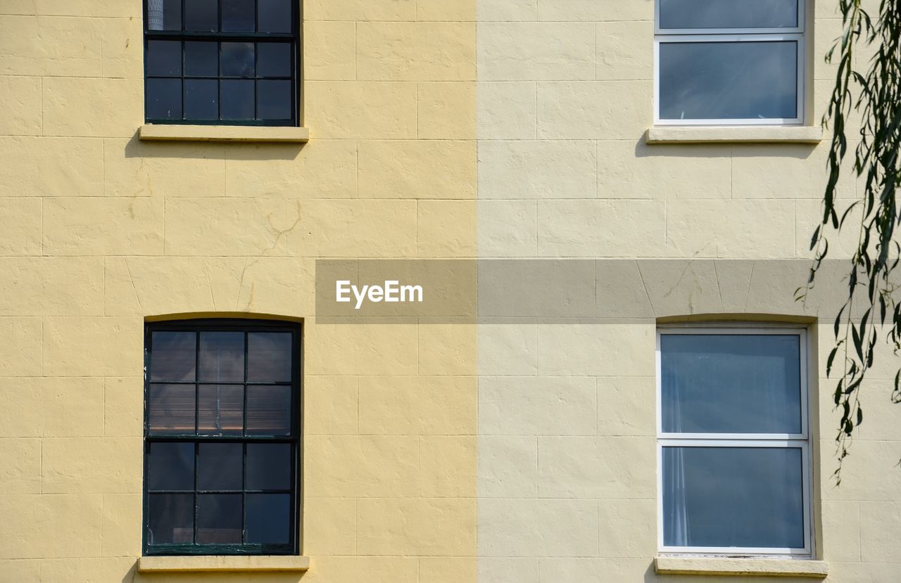 Low angle view of window on building