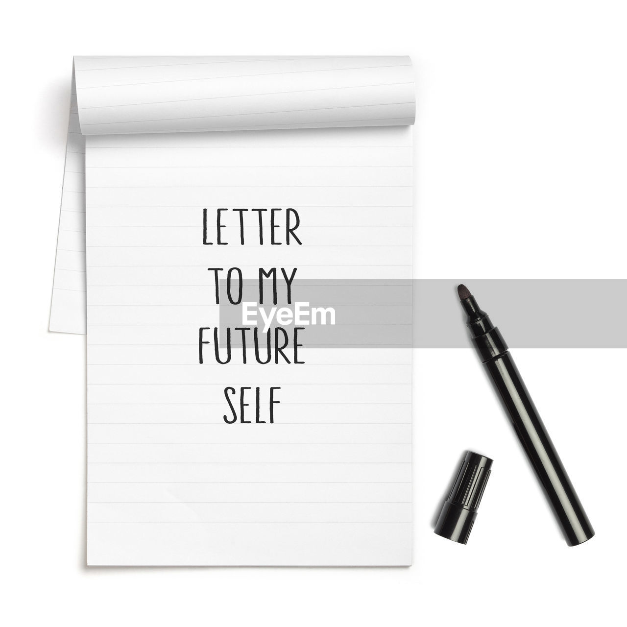 Letter to my future self written on paper notepad