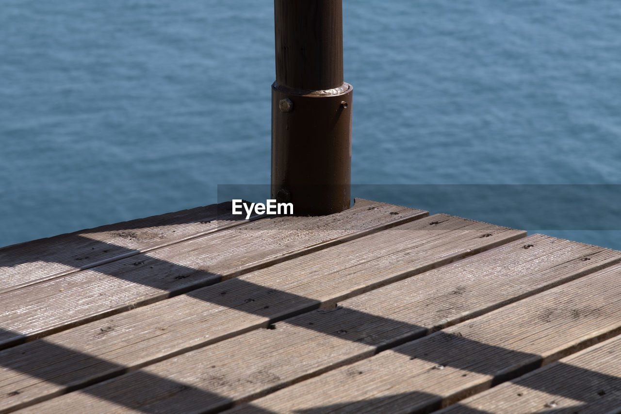 High angle view of pier over sea