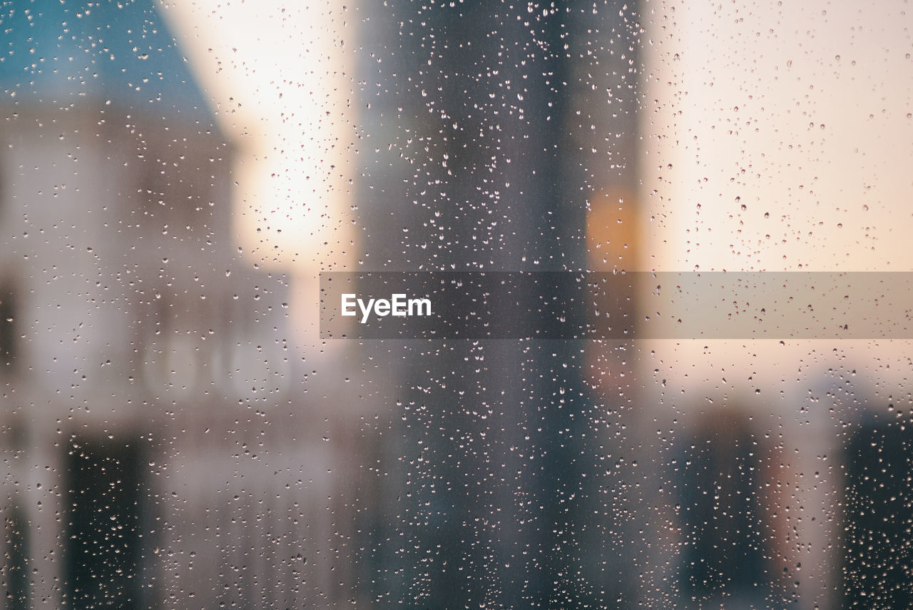 Full frame shot of wet glass window