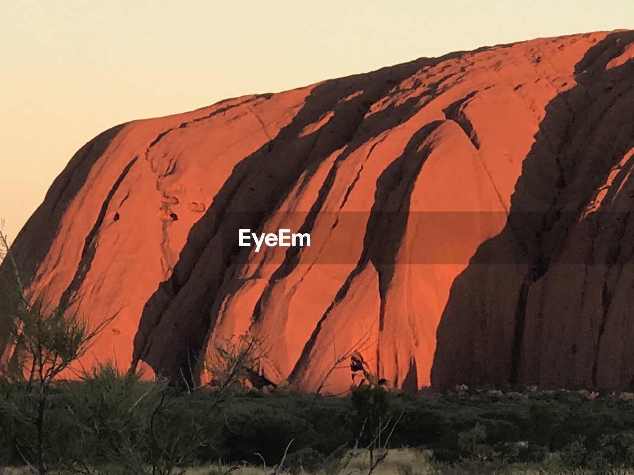 Scenic view of landscape against sky during sunset