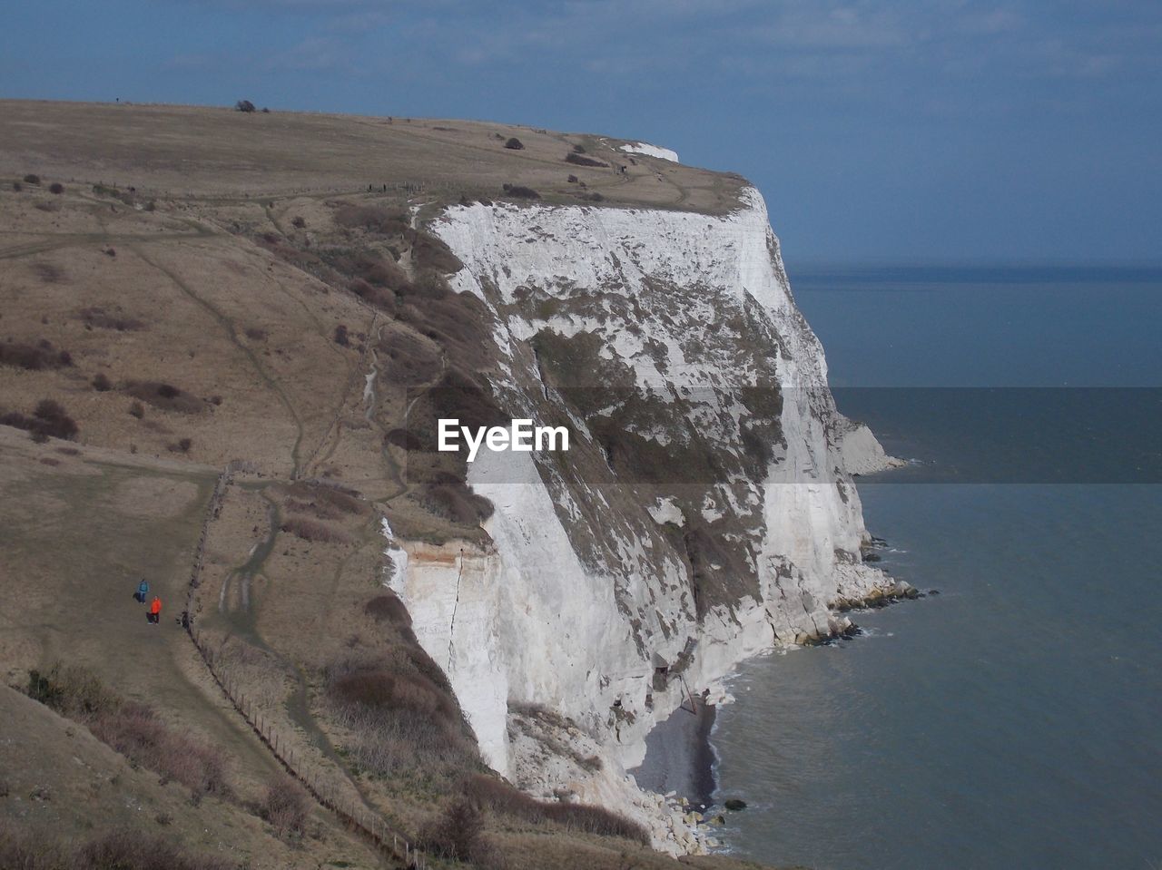 SCENIC VIEW OF SEA BY CLIFF AGAINST SKY