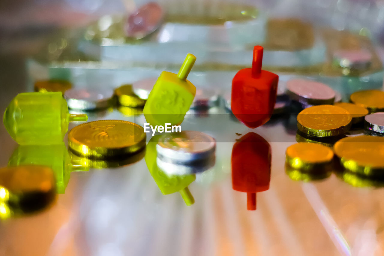 CLOSE-UP OF CANDIES ON TABLE