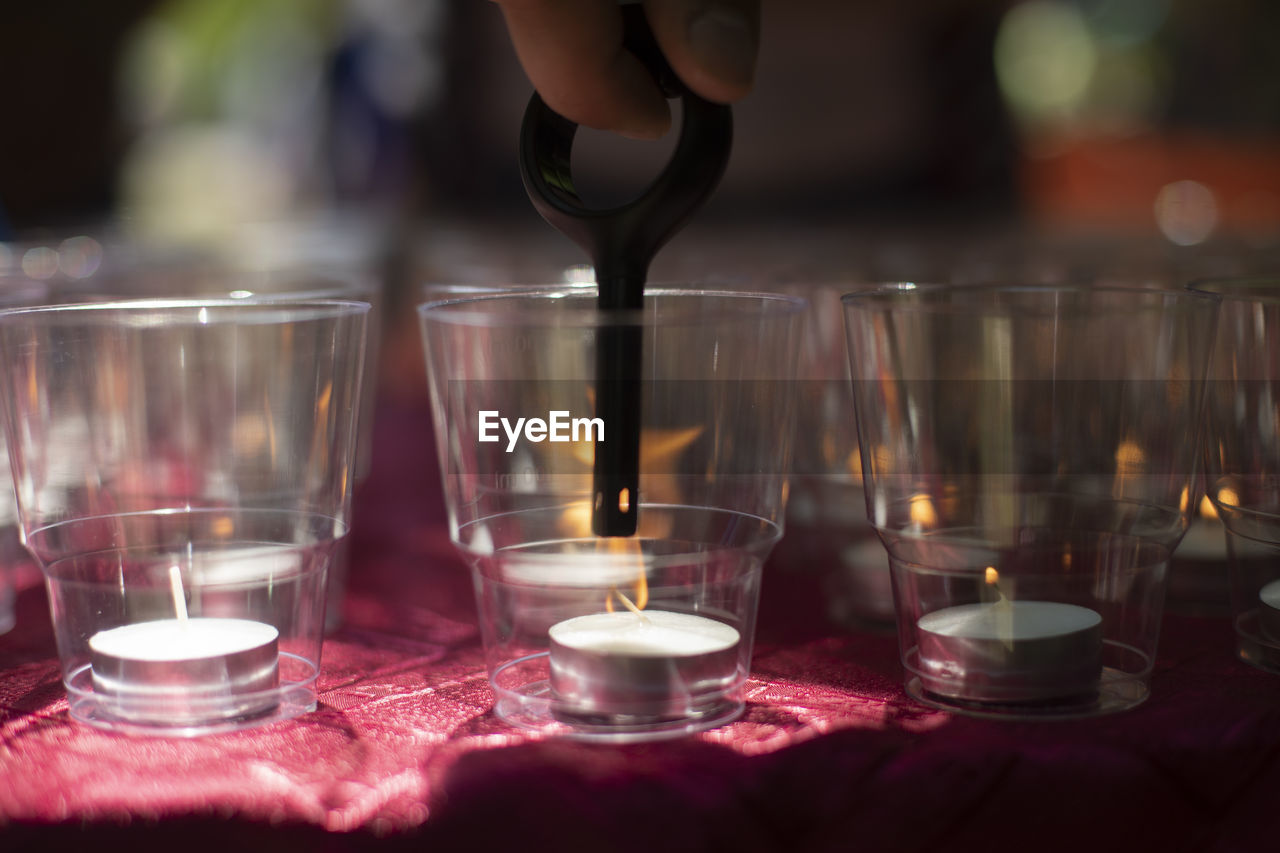 close-up of drink in glass on table