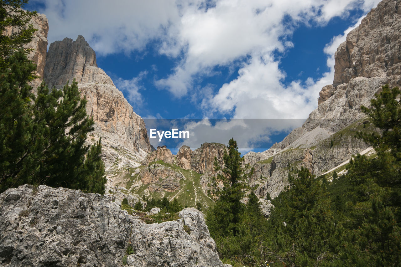 LOW ANGLE VIEW OF ROCK FORMATIONS AGAINST SKY