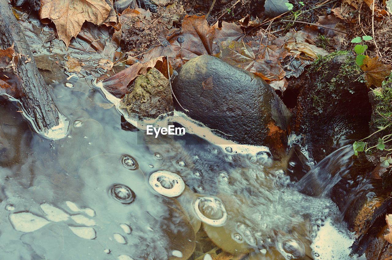 HIGH ANGLE VIEW OF WATER IN SHALLOW